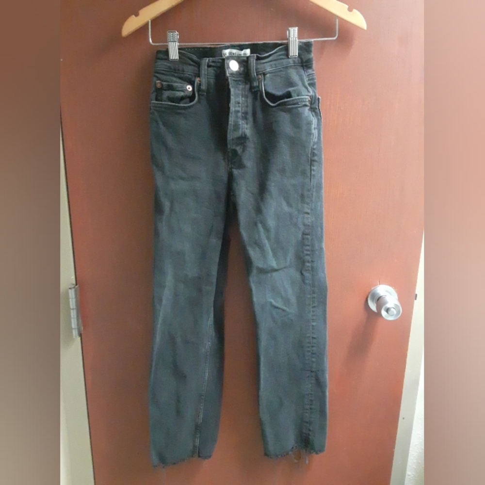 Re/Done Origin Al's Women's Black Straight Jeans Size 24